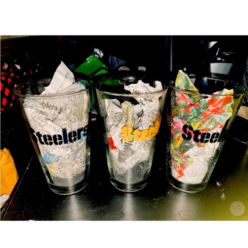 Steelers glass cups